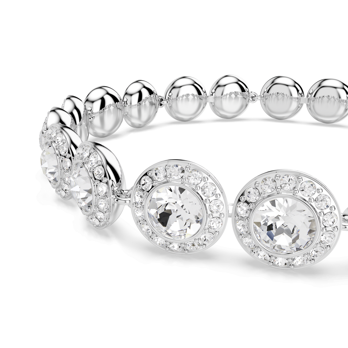 Una Angelic set, Set (3), Round cut, White, Rhodium plated 5367853