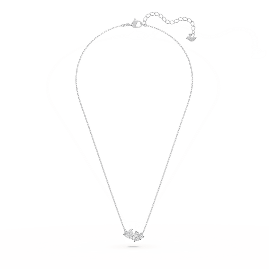 Mesmera necklace, Heart, White, Rhodium plated 5517117