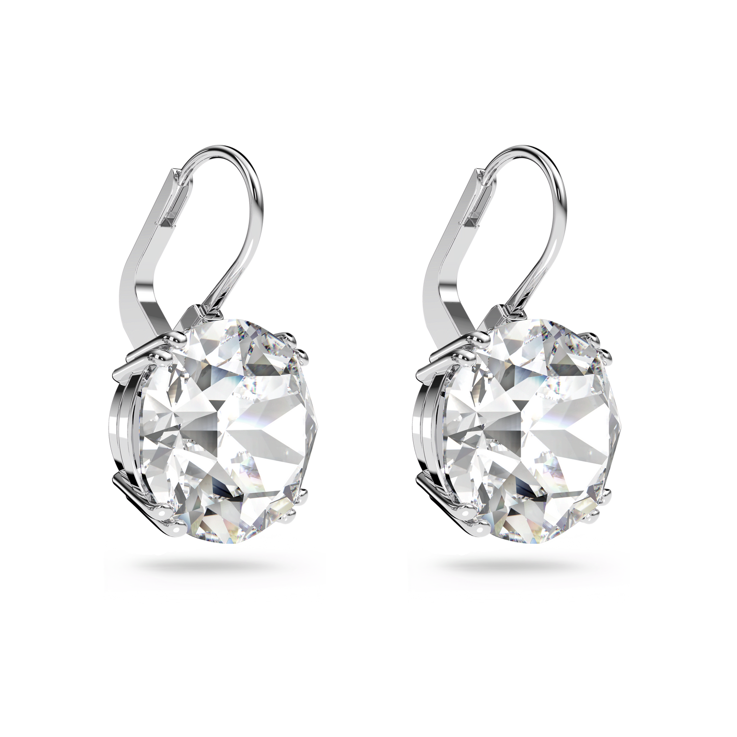 Millenia drop earrings, Round cut, White, Rhodium plated 5628351