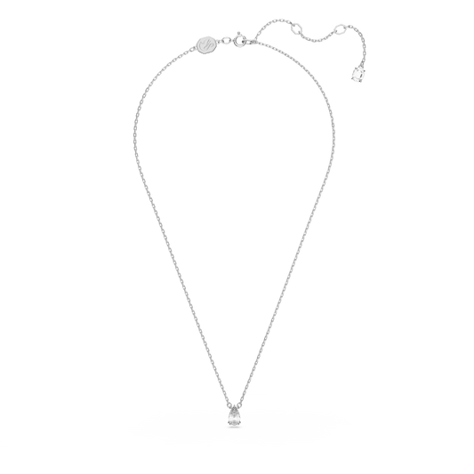 Stilla pendant, Pear cut, White, Rhodium plated 5636708