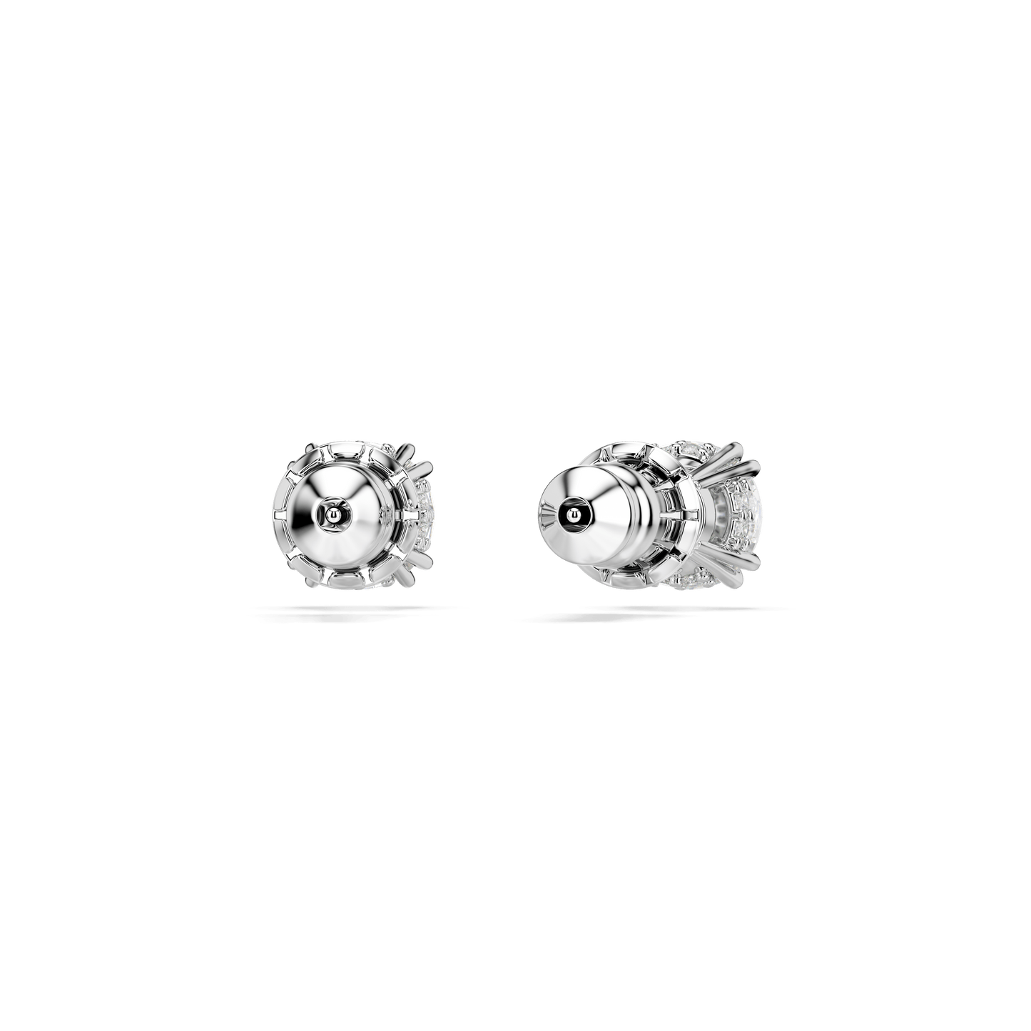Stilla stud earrings, Round cut, White, Rhodium plated 5636712