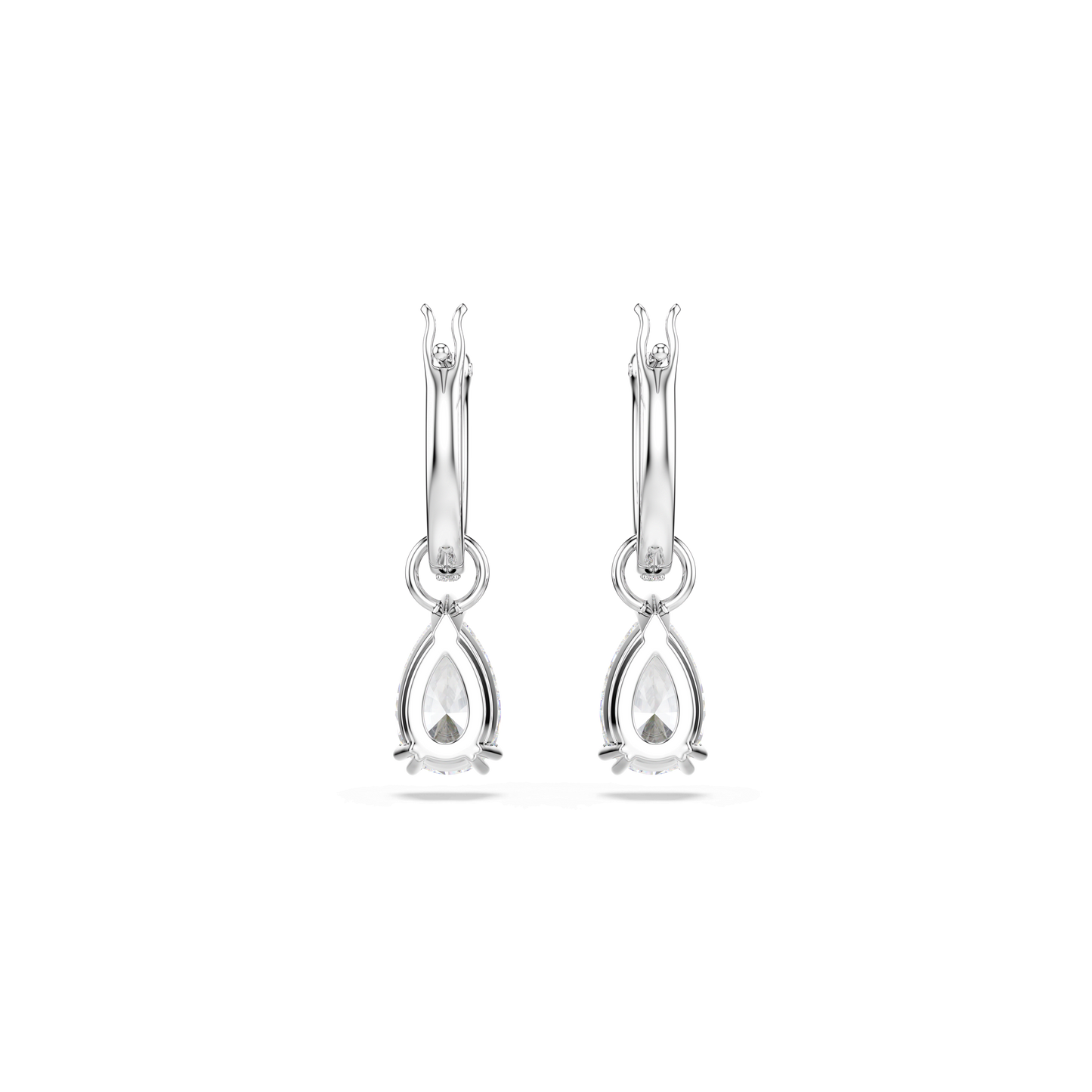 Stilla drop earrings, Pear cut, Round cut, White, Rhodium plated 5636716