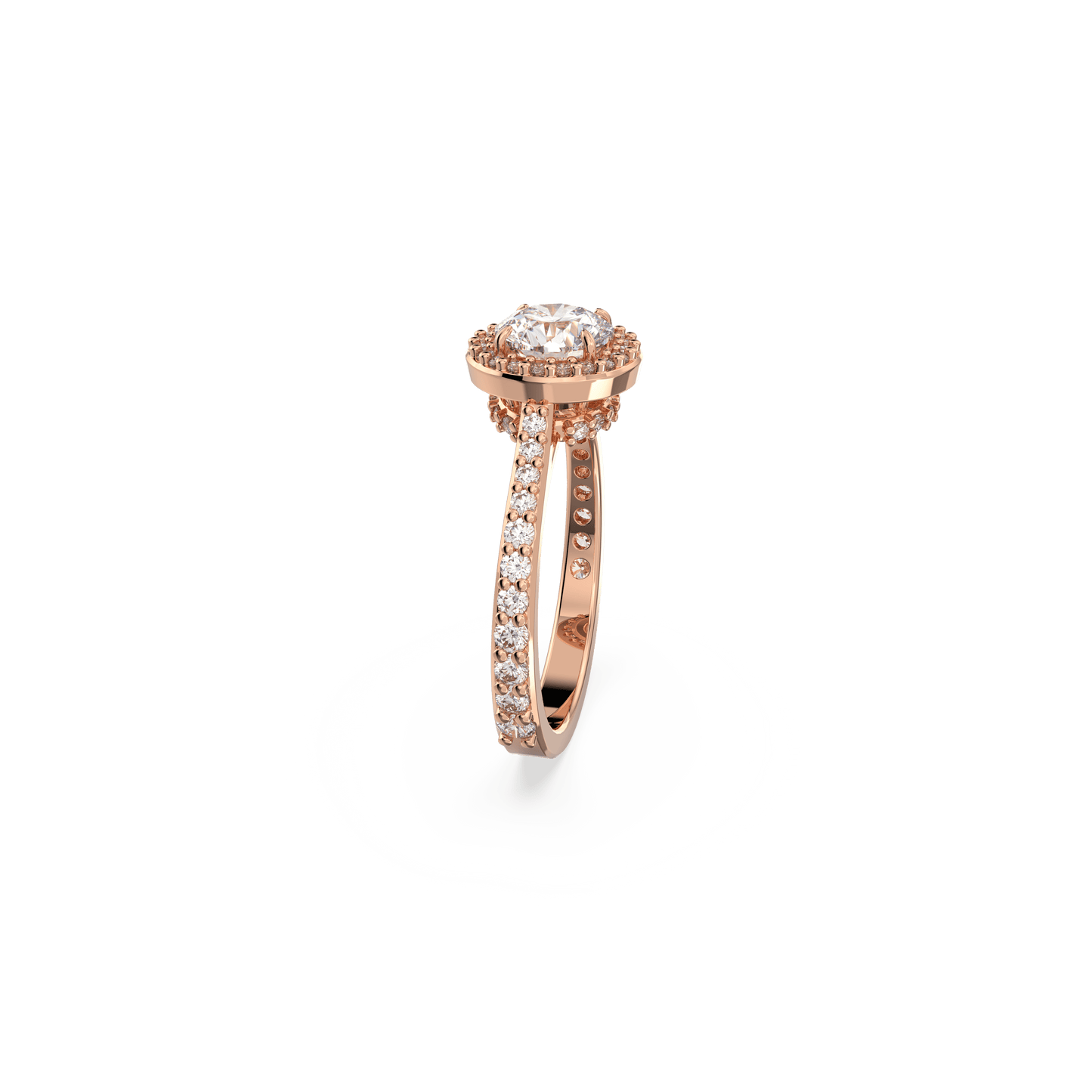 Una Angelic cocktail ring, Round cut, Pavé, White, Rose gold-tone plated 5642639