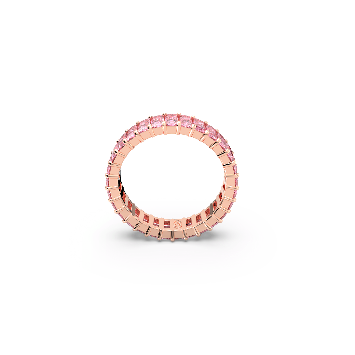 Matrix ring, Baguette cut, Pink, Rose gold-tone plated 5647589