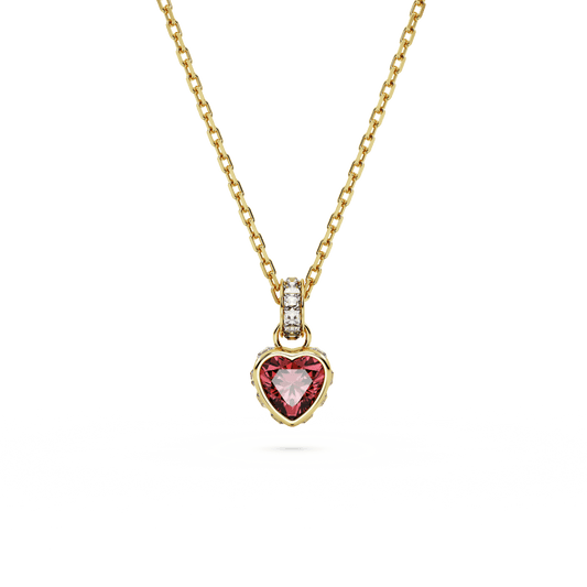 Chroma pendant, Heart, Red, Gold-tone plated 5648750