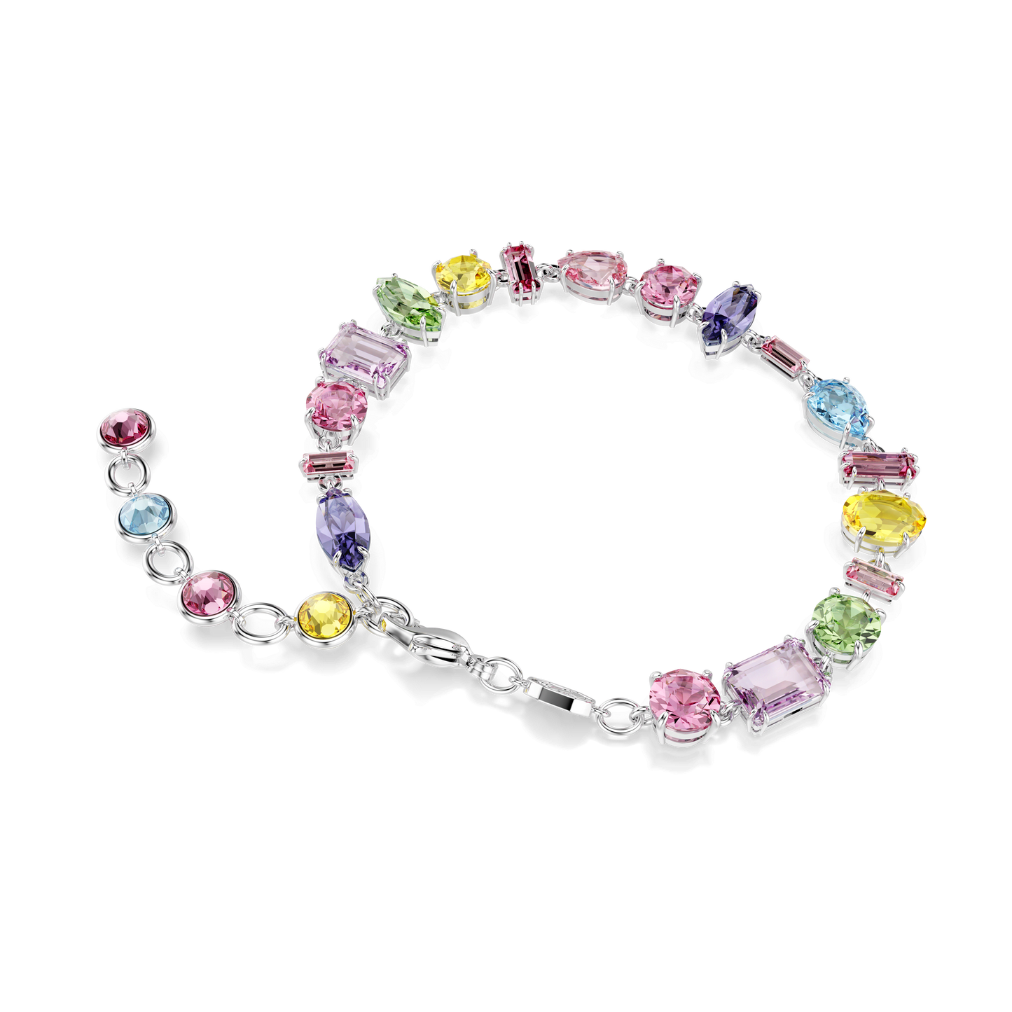 Gema bracelet, Mixed cuts, Multicolored, Rhodium plated 5656427