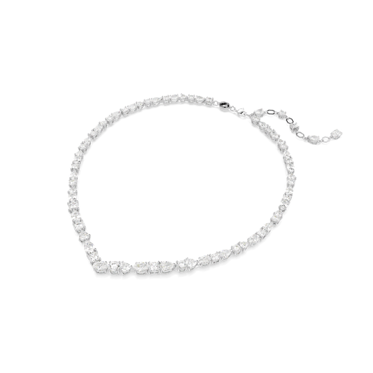 Mesmera necklace, Mixed cuts, White, Rhodium plated 5665242
