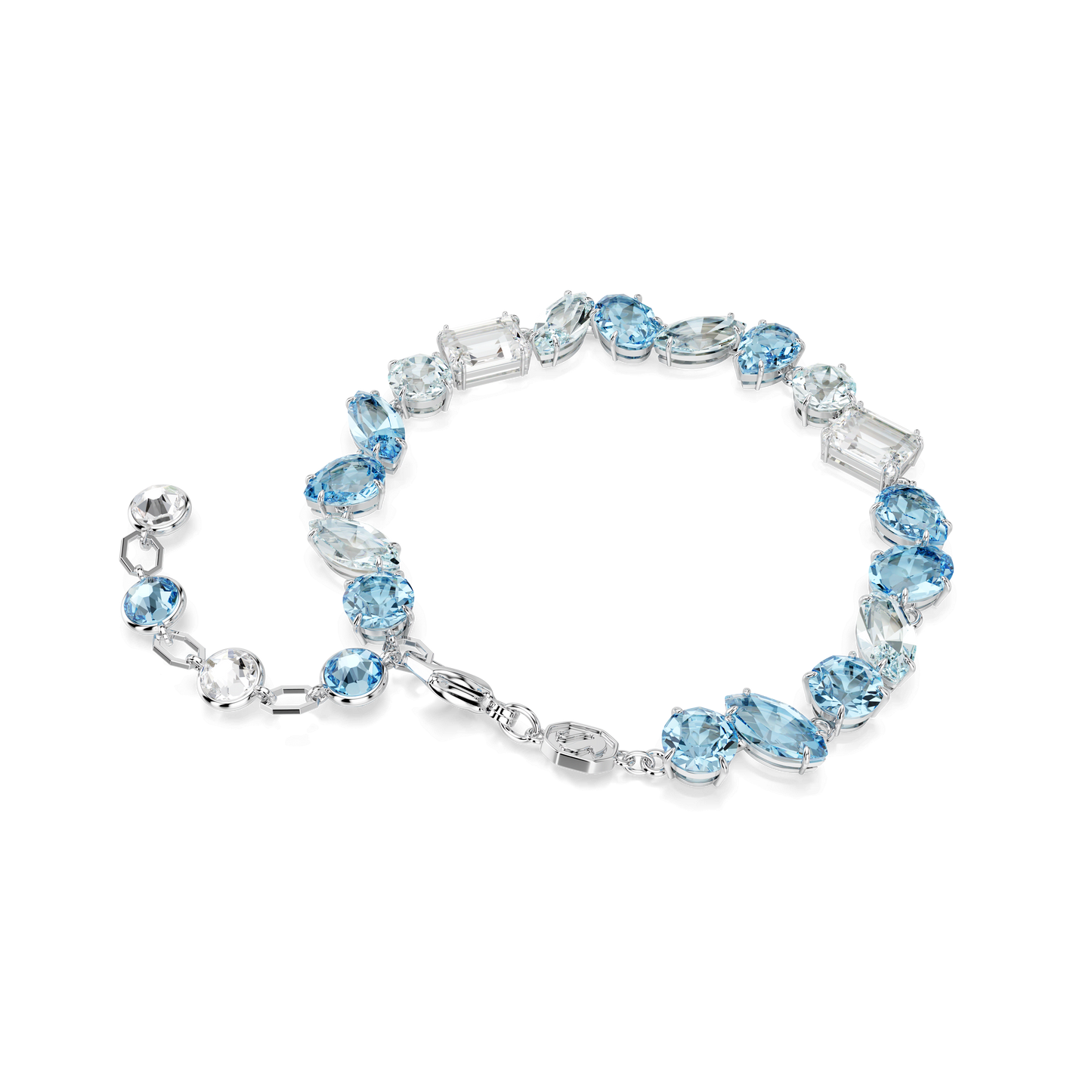 Gema bracelet, Mixed cuts, Blue, Rhodium plated 5666018