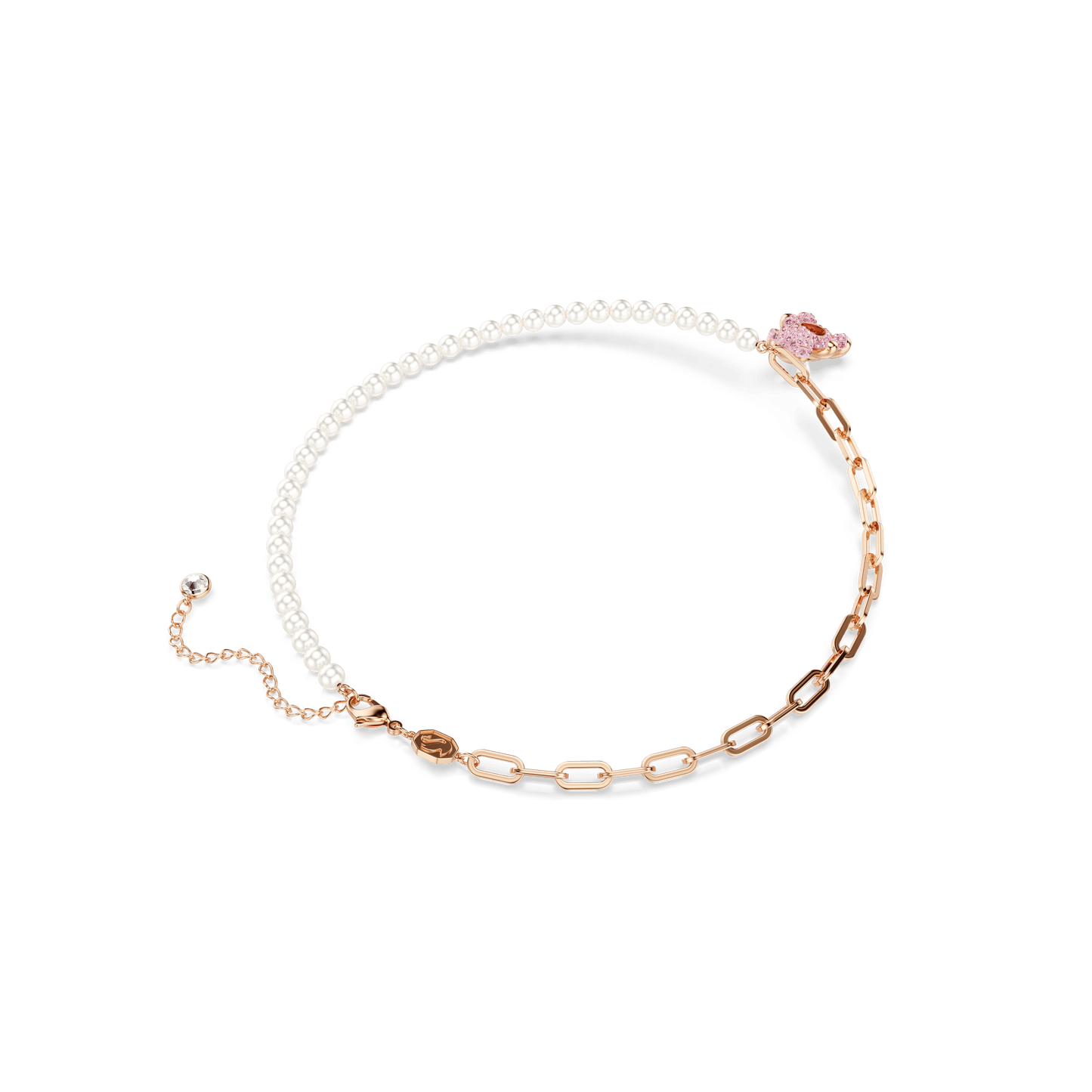 Teddy pendant, Crystal pearl, Bear, Pink, Rose gold-tone plated 5669166