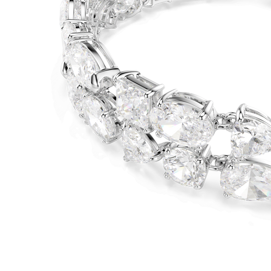 Mesmera bracelet, Mixed cuts, White, Rhodium plated 5669927