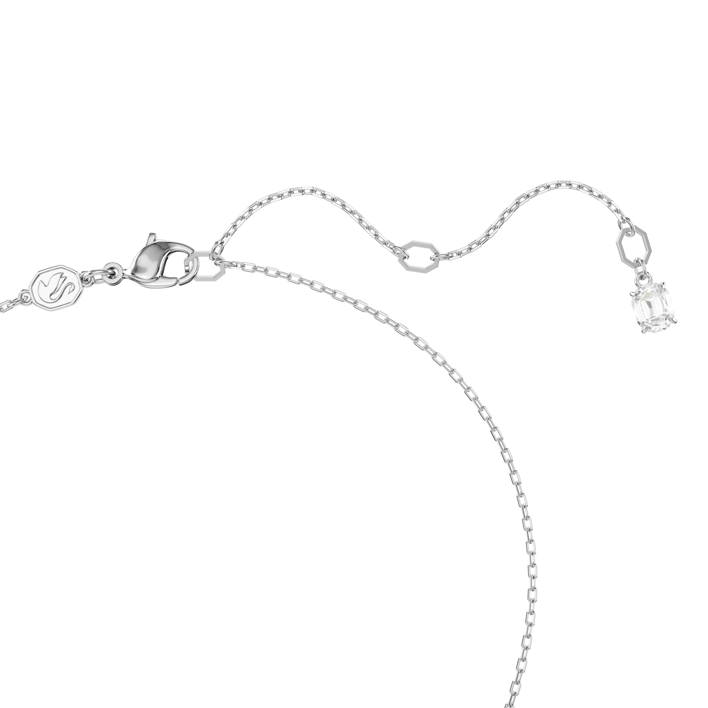 Dextera pendant, Interlocking loop, White, Rhodium plated 5670251