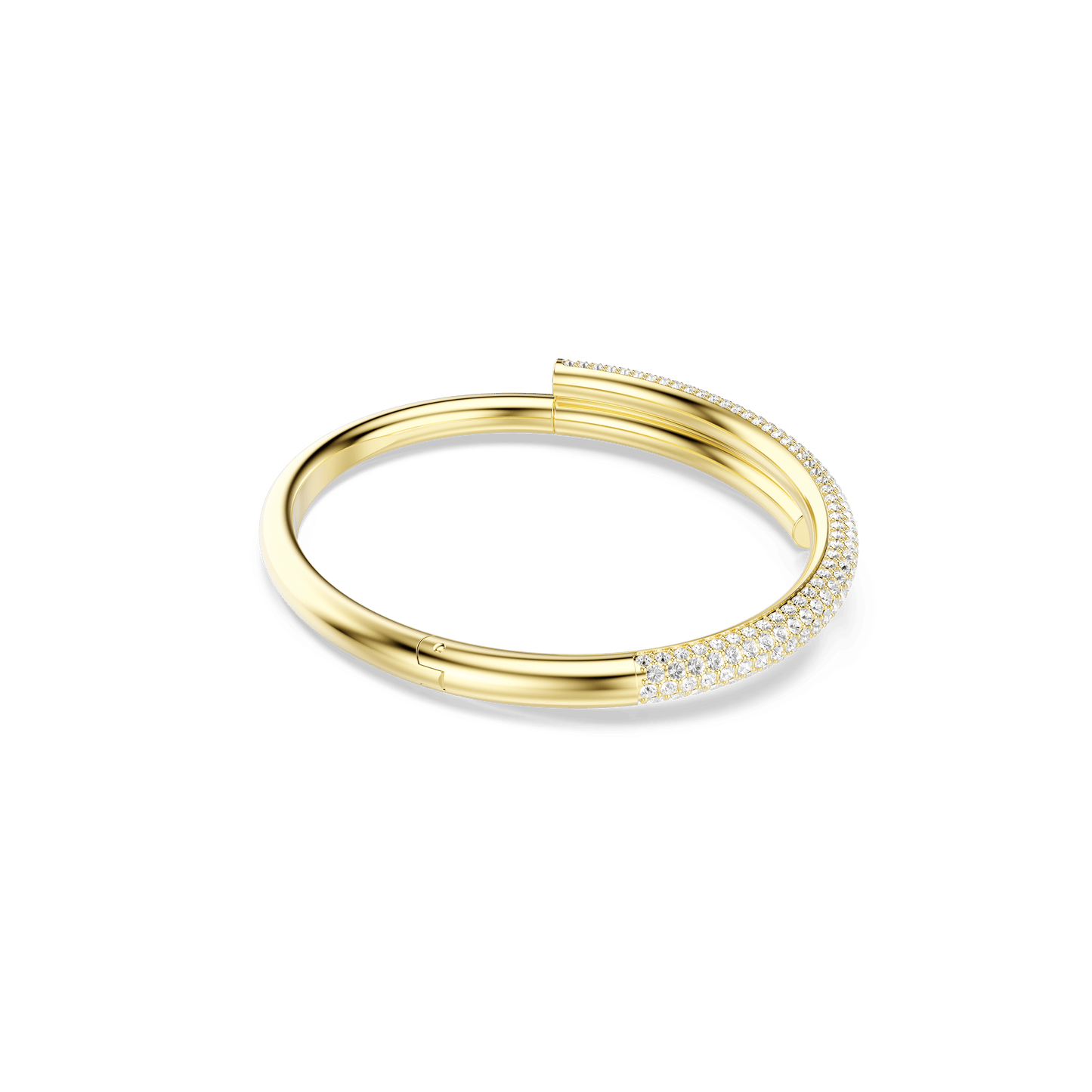 Dextera bangle, Magnetic closure, White, Gold-tone plated 5674980