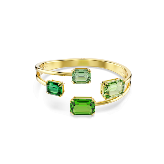 Millenia bangle, Octagon cut, Green, Gold-tone plated 5674995