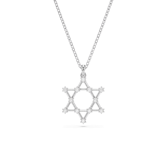 Insigne pendant, Round cut, Star, White, Rhodium plated 5677156