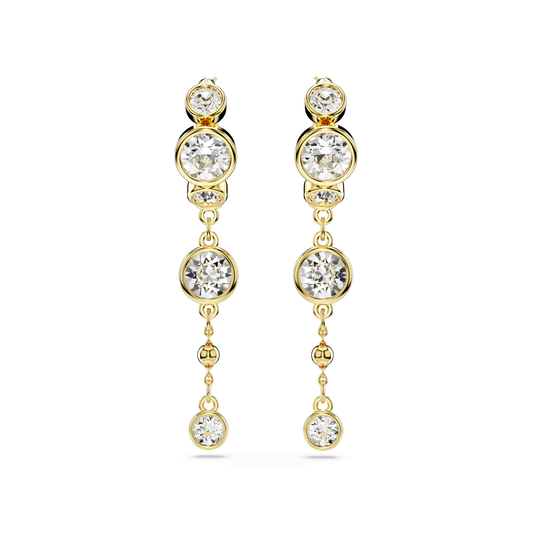 Imber drop earrings, Round cut, White, Mixed metal finish 5680097