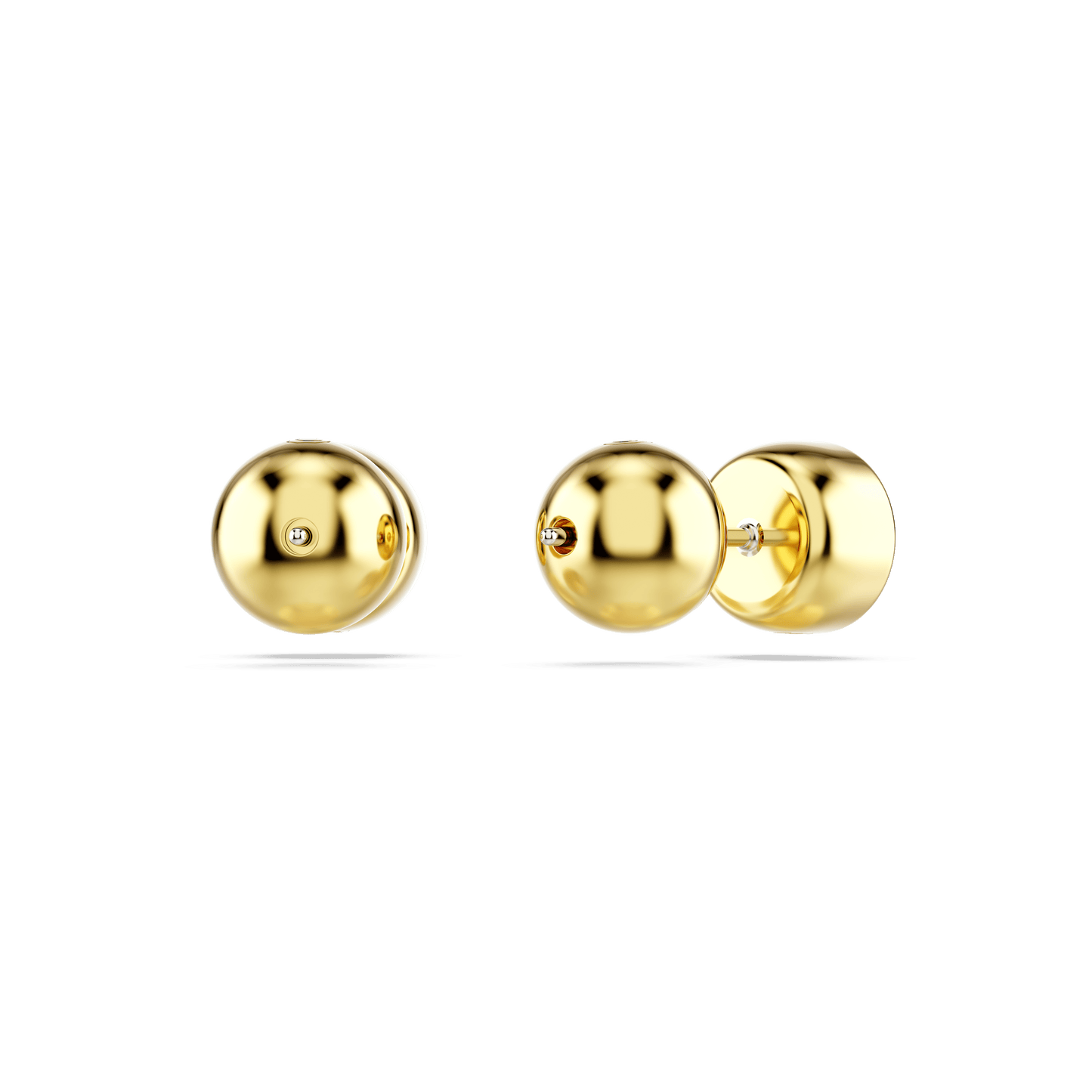 Imber stud earrings, Round cut, White, Gold-tone plated 5681552