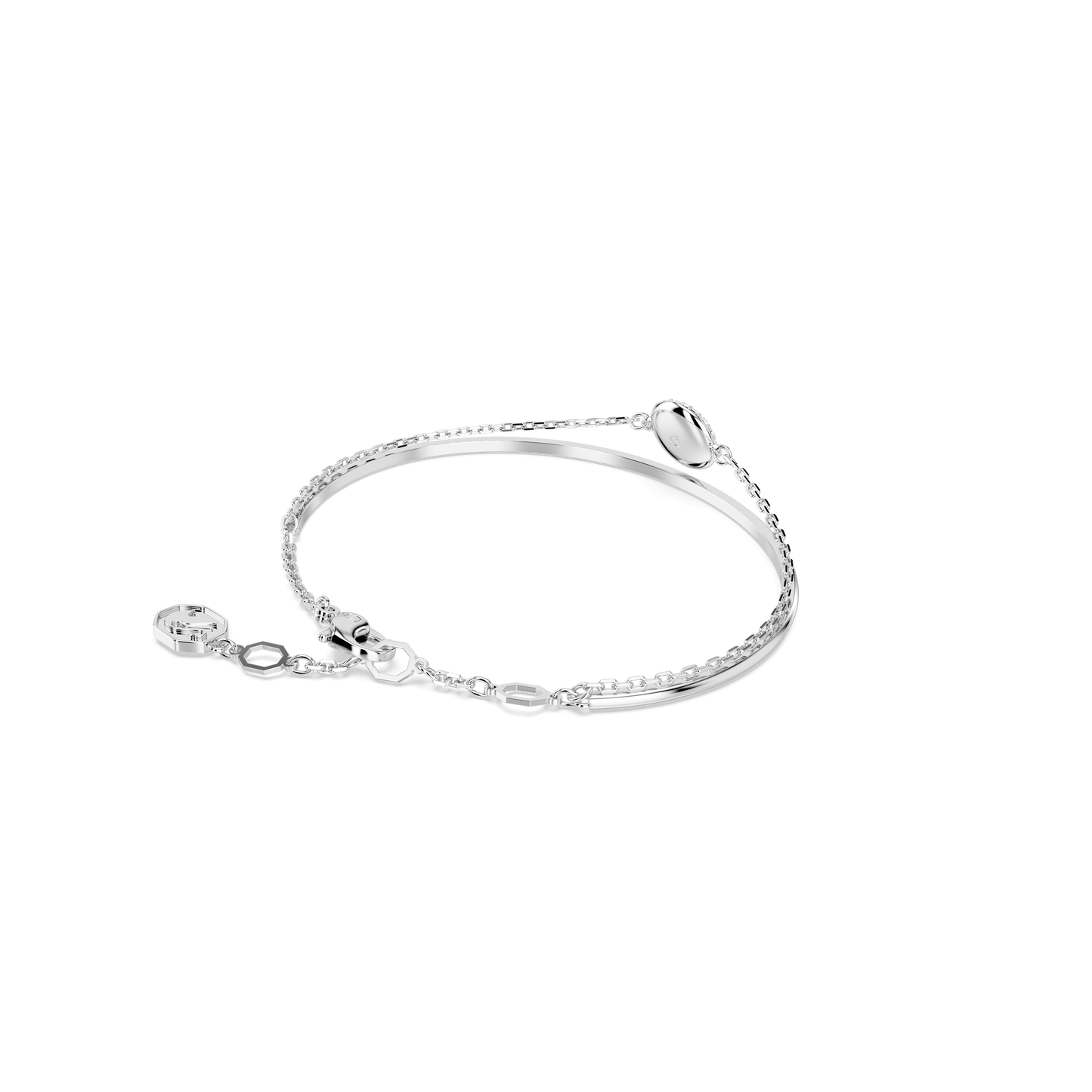 Sublima bangle, White, Rhodium plated 5683447