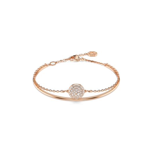 Sublima bangle, White, Rose gold-tone plated 5683452