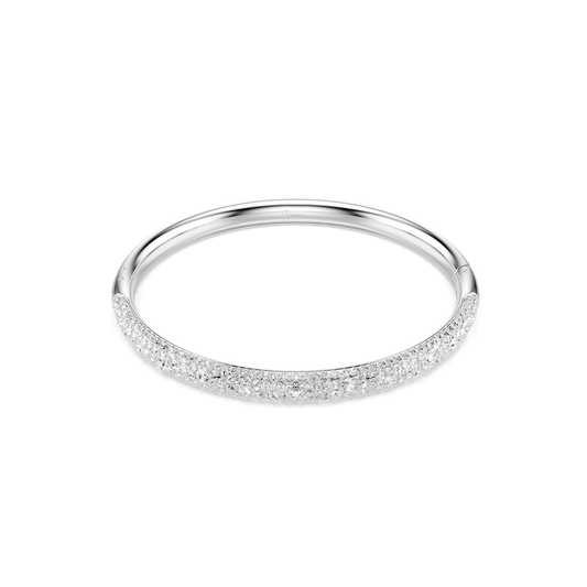 Sublima bangle, Snow pavé, White, Rhodium plated 5684241