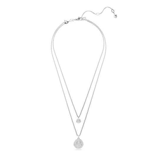 Sublima layered pendant, White, Rhodium plated 5684244