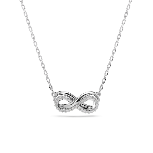 Hyperbola pendant, Pavé, Infinity, White, Rhodium plated 5687265