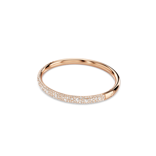Sublima bangle, Snow pavé, White, Rose gold-tone plated 5688611