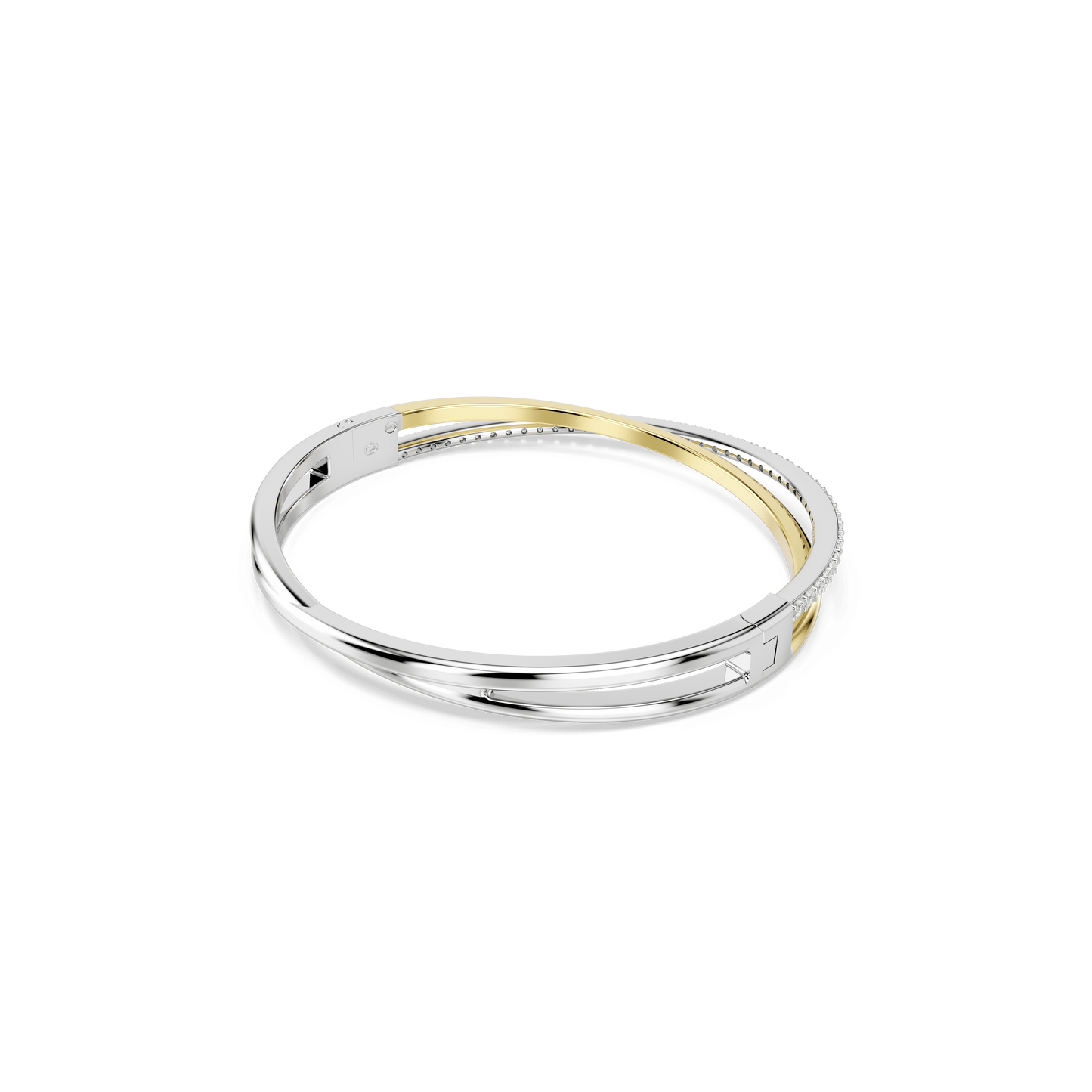 Hyperbola bangle, Round cut, White, Mixed metal finish 5689722
