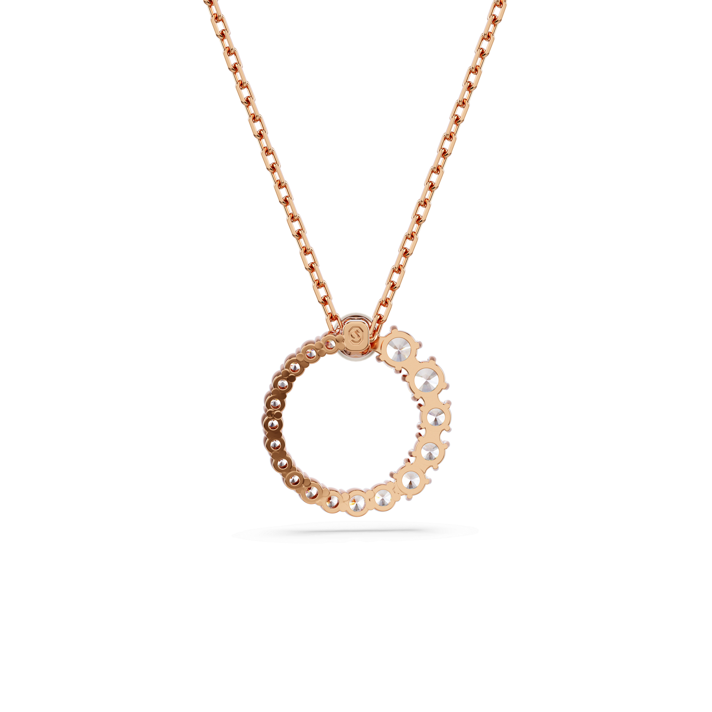 Matrix pendant, Crystal pearl, Round cut, White, Rose gold-tone plated 5692265