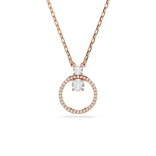 Constella pendant, Pavé, Round cut, White, Rose gold-tone plated 5692266