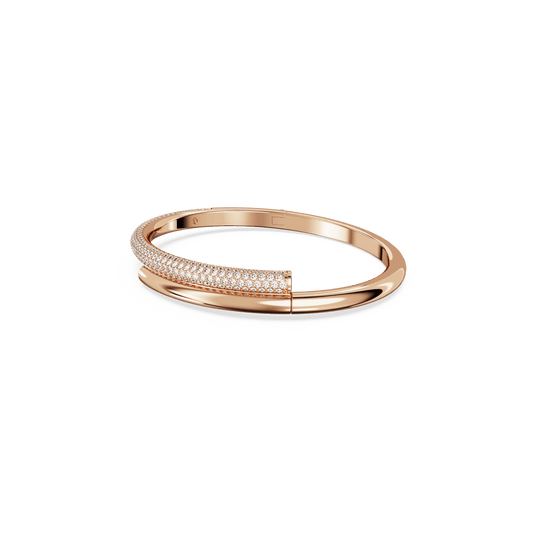 Dextera bangle, Magnetic closure, White, Rose gold-tone plated 5692267