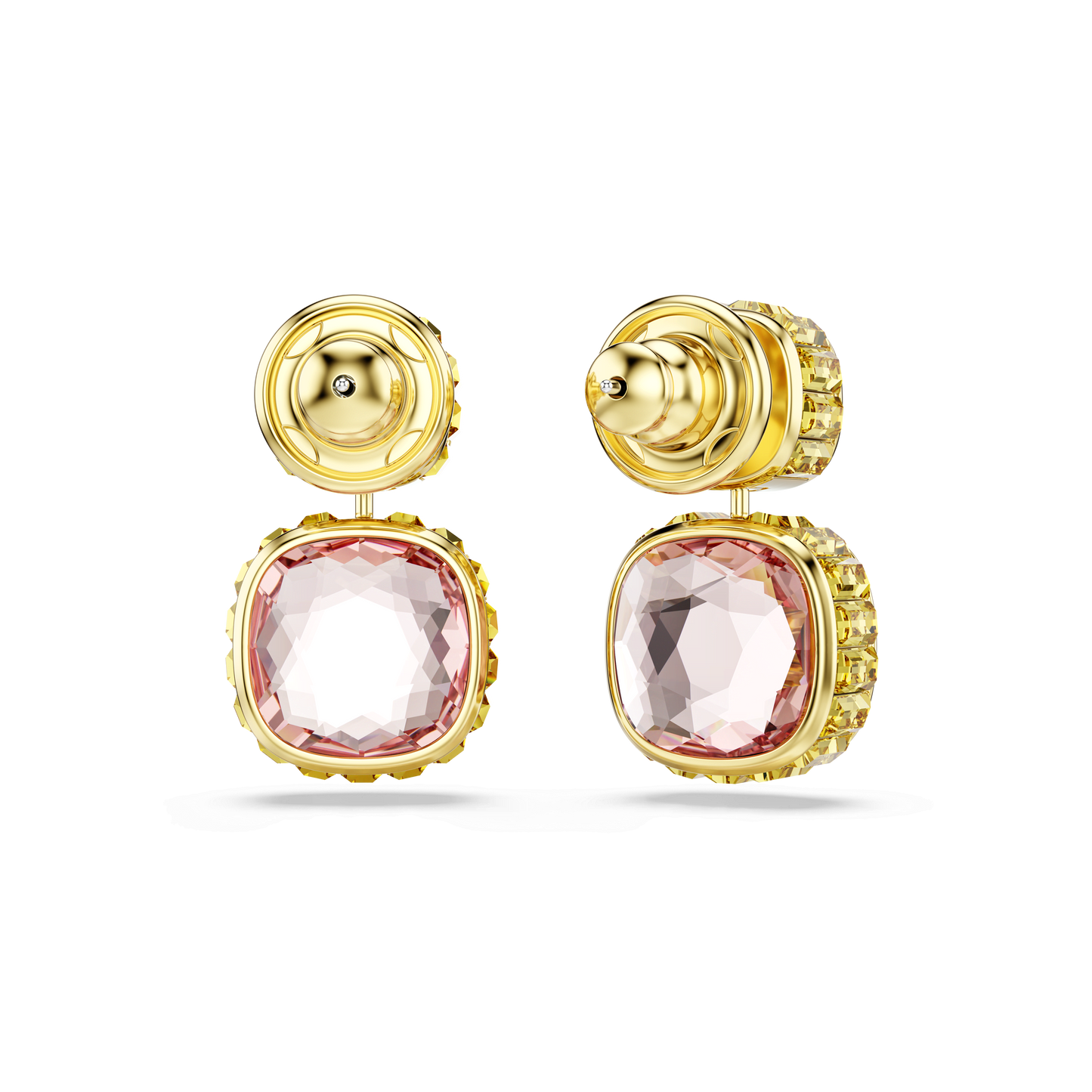 Chroma drop earrings, Cushion cut, Multicolored, Gold-tone plated 5692492