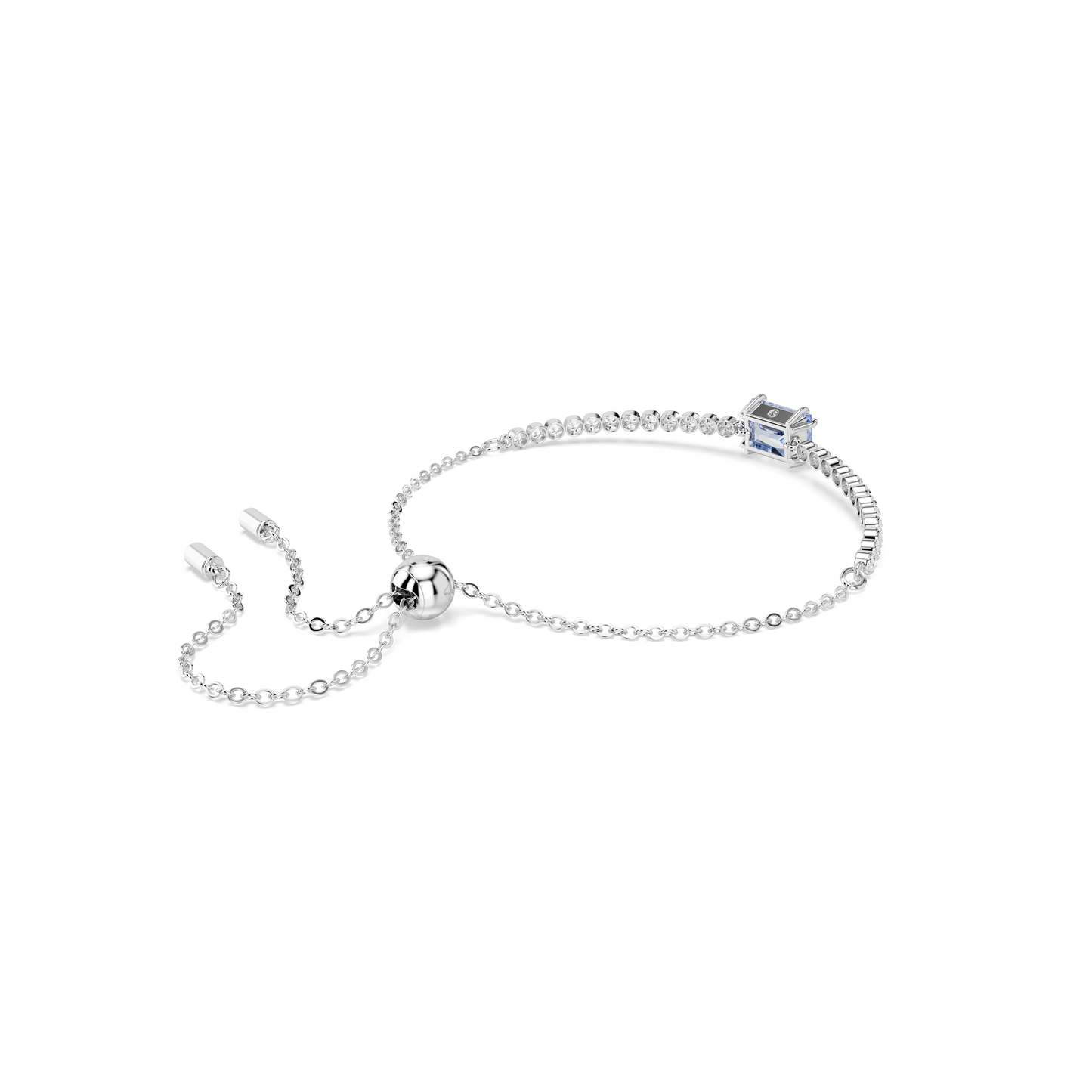 Matrix bracelet, Mixed cuts, Blue, Rhodium plated 5693412