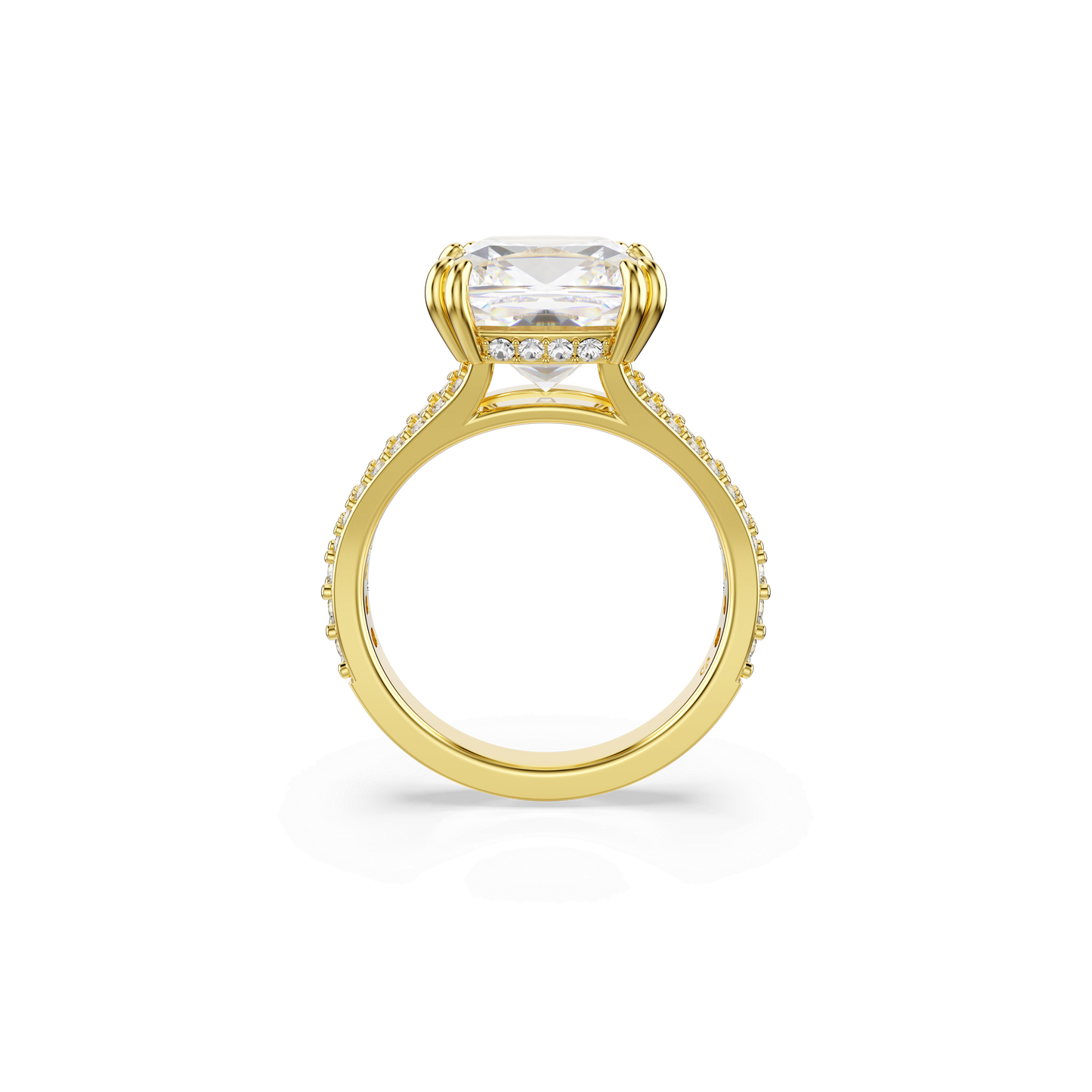 Stilla cocktail ring, Square cut, Pavé, White, Gold-tone plated 5693503