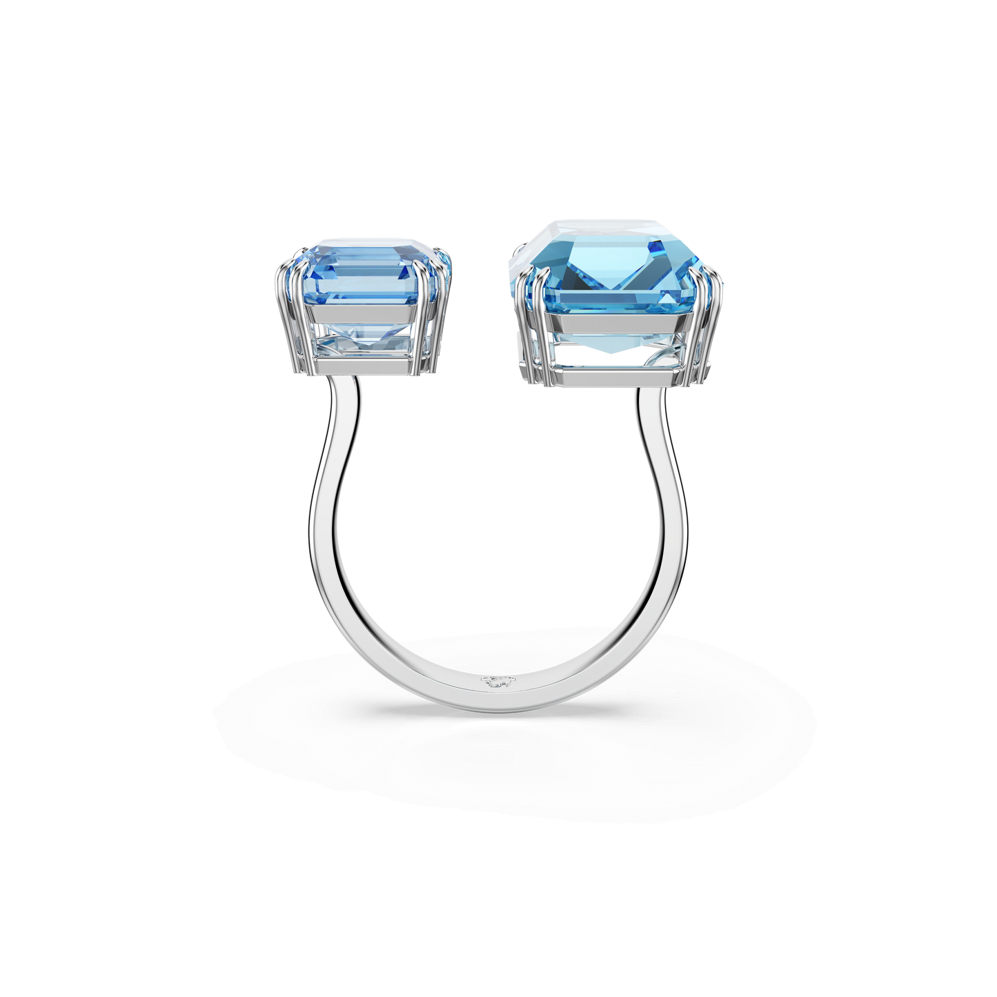 Millenia open ring, Octagon cut, Blue, Rhodium plated 5694140