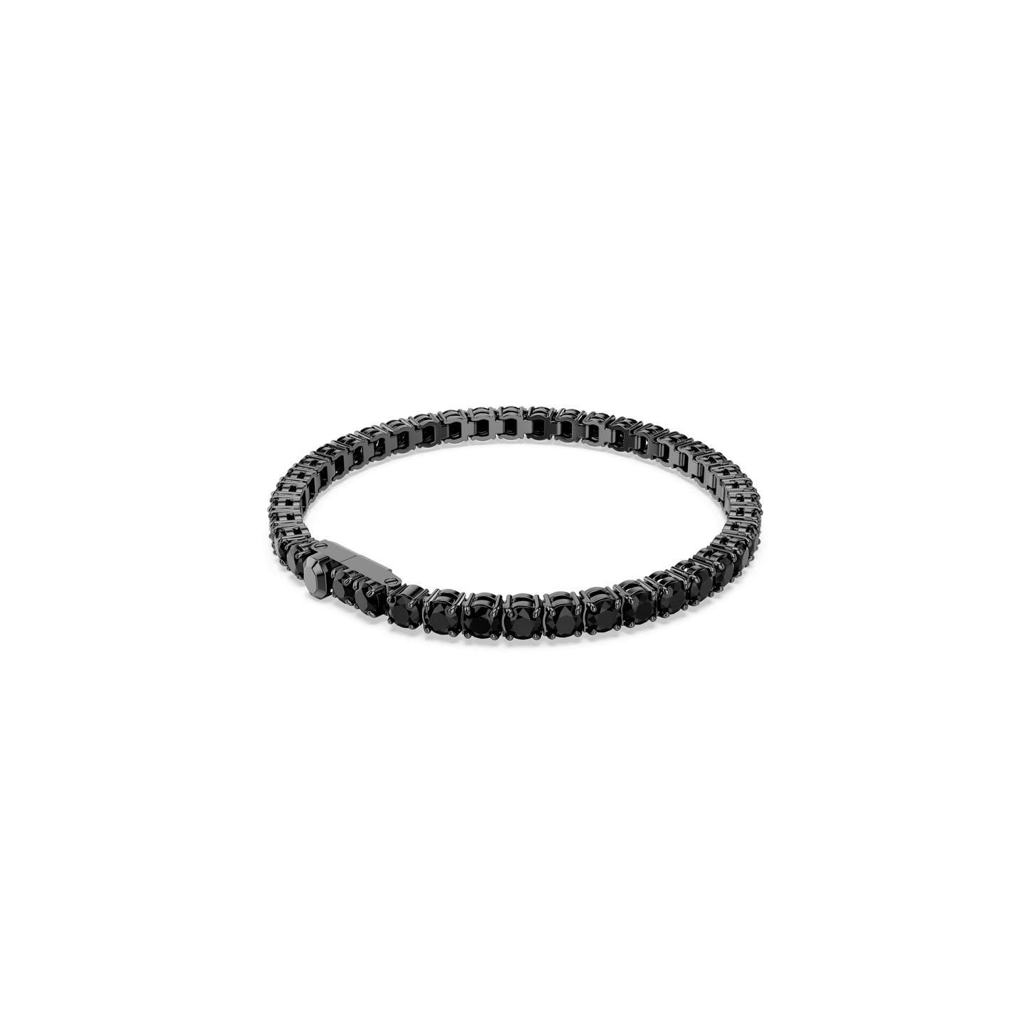 Matrix Tennis bracelet, Round cut, Black, Ruthenium plated 5696030
