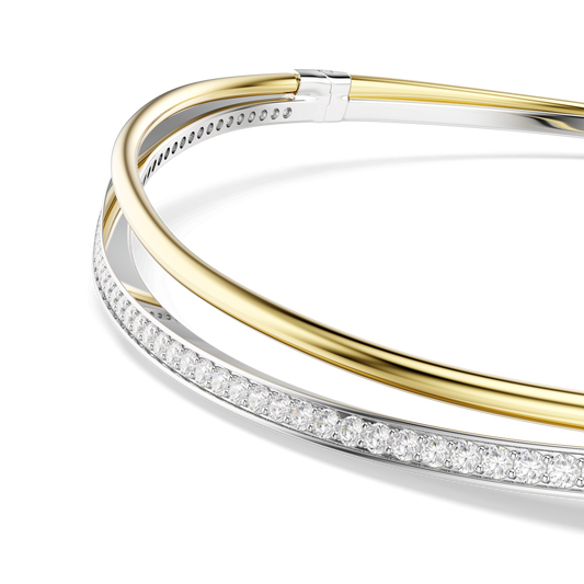 Hyperbola choker, Round cut, White, Mixed metal finish 5702409