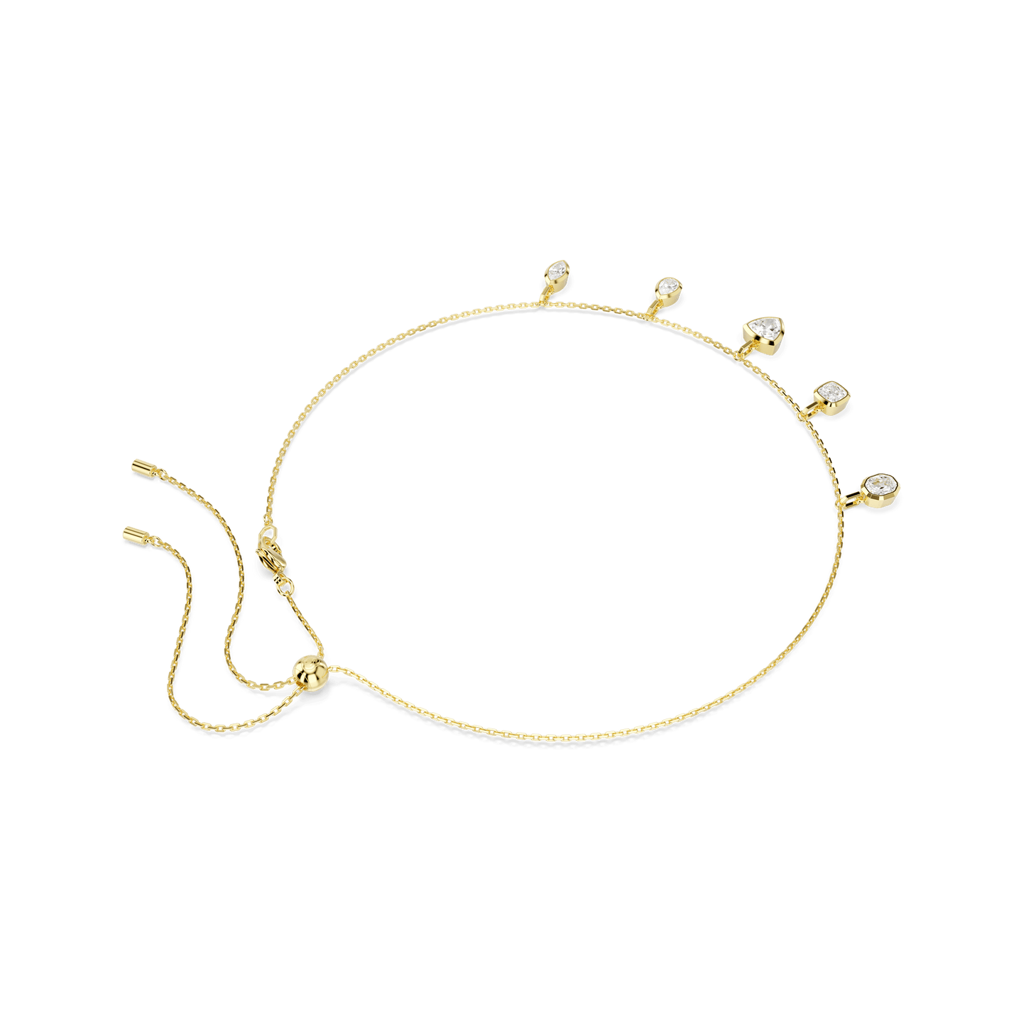 Imber necklace, Mixed cuts, White, Gold-tone plated 5705463