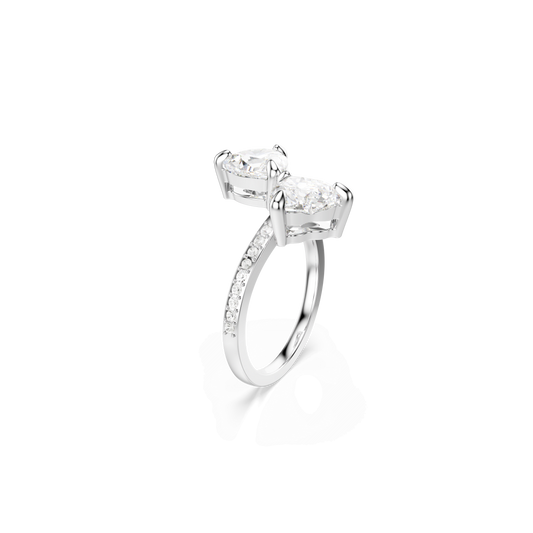 Constella open ring, Crystal pearl, Round cuts, White, Rhodium plated 5705596
