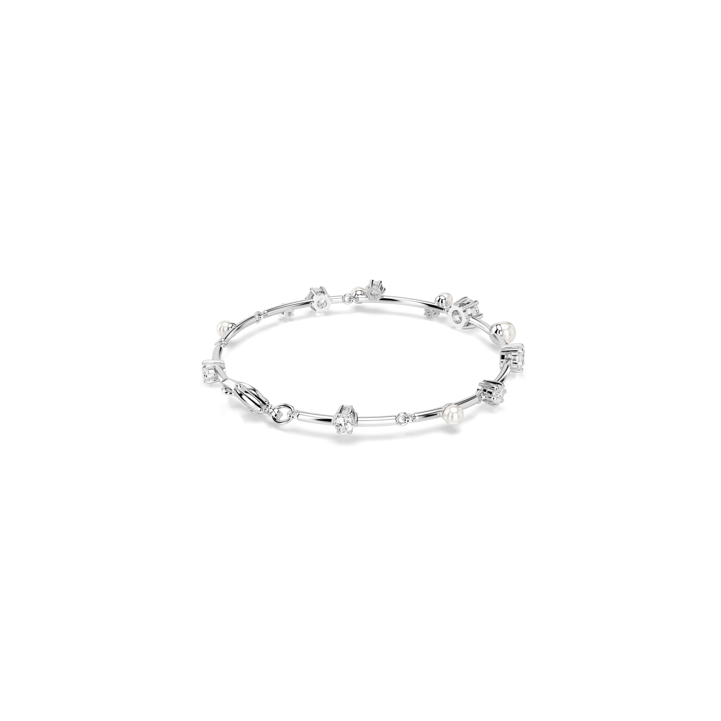 Constella bracelet, Crystal pearl, Round cuts, White, Rhodium plated 5707511
