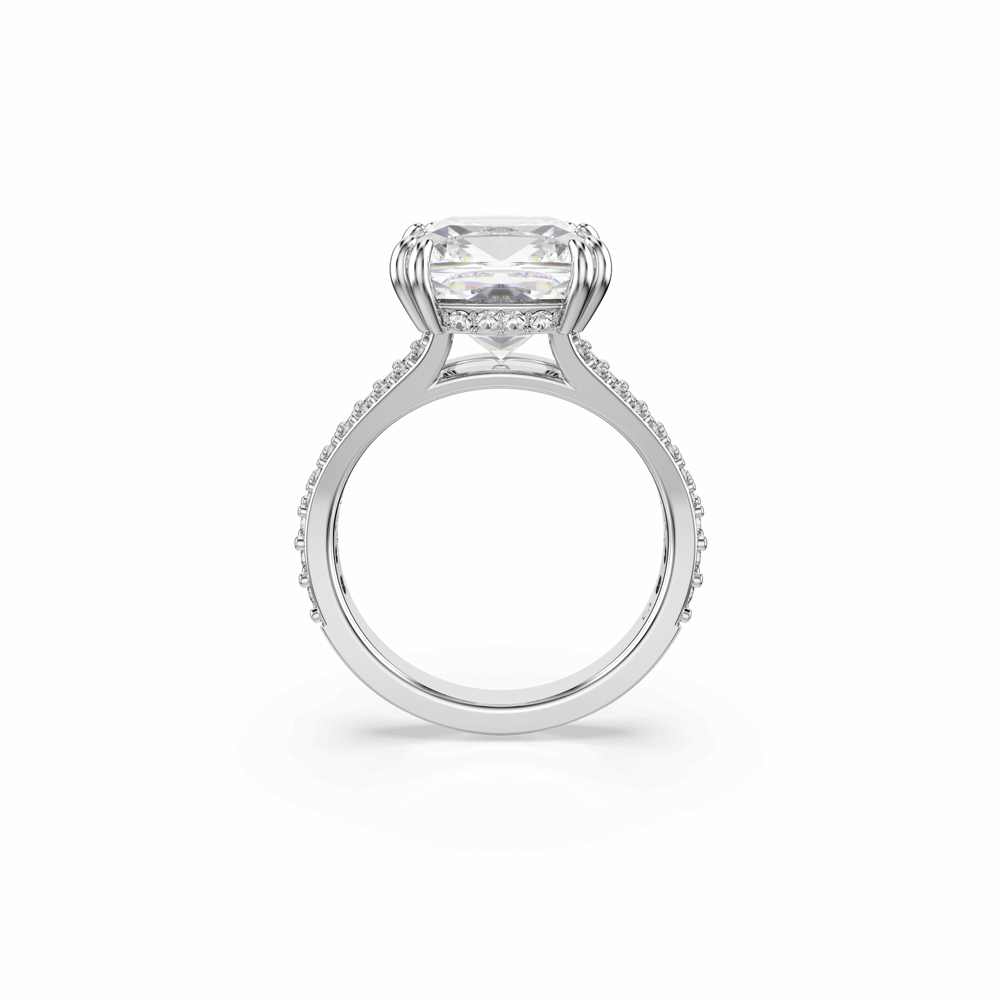 Stilla cocktail ring, Square cut, Pavé, White, Rhodium plated 5709905