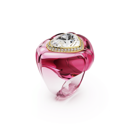 Dulcis cocktail ring, Heart cut, Pavé, Heart, Pink 5709994