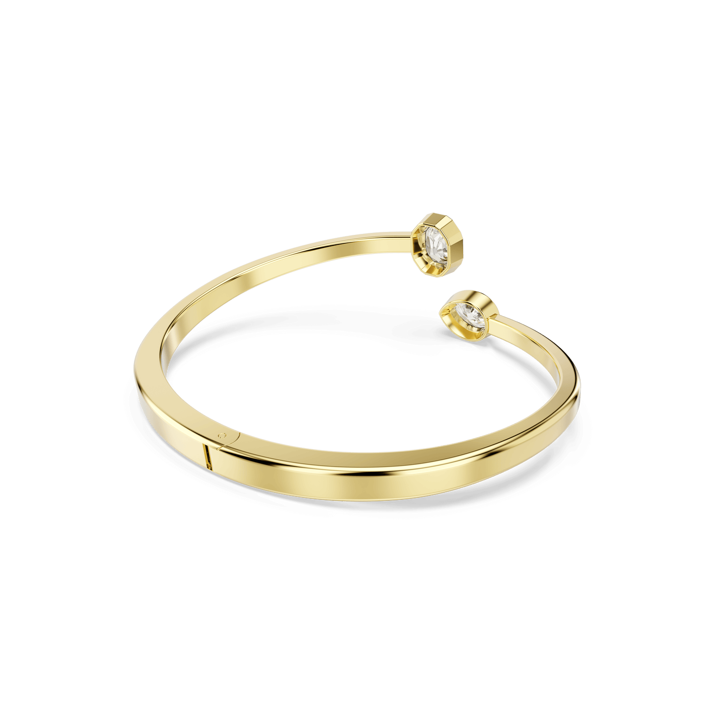 Imber bangle, Mixed cuts, White, Gold-tone plated 5714315