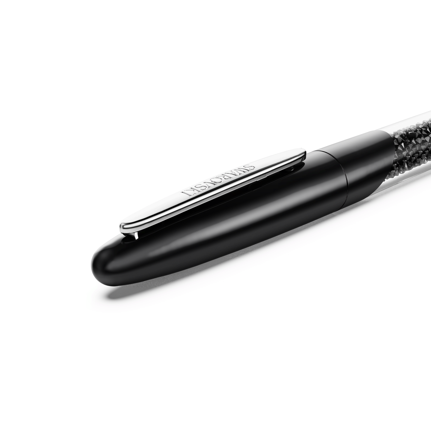 Crystalline rollerball pen, Black, Chrome plated 5717137