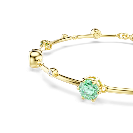 Constella bracelet, Mixed cuts, Green, Gold-tone plated 5722478