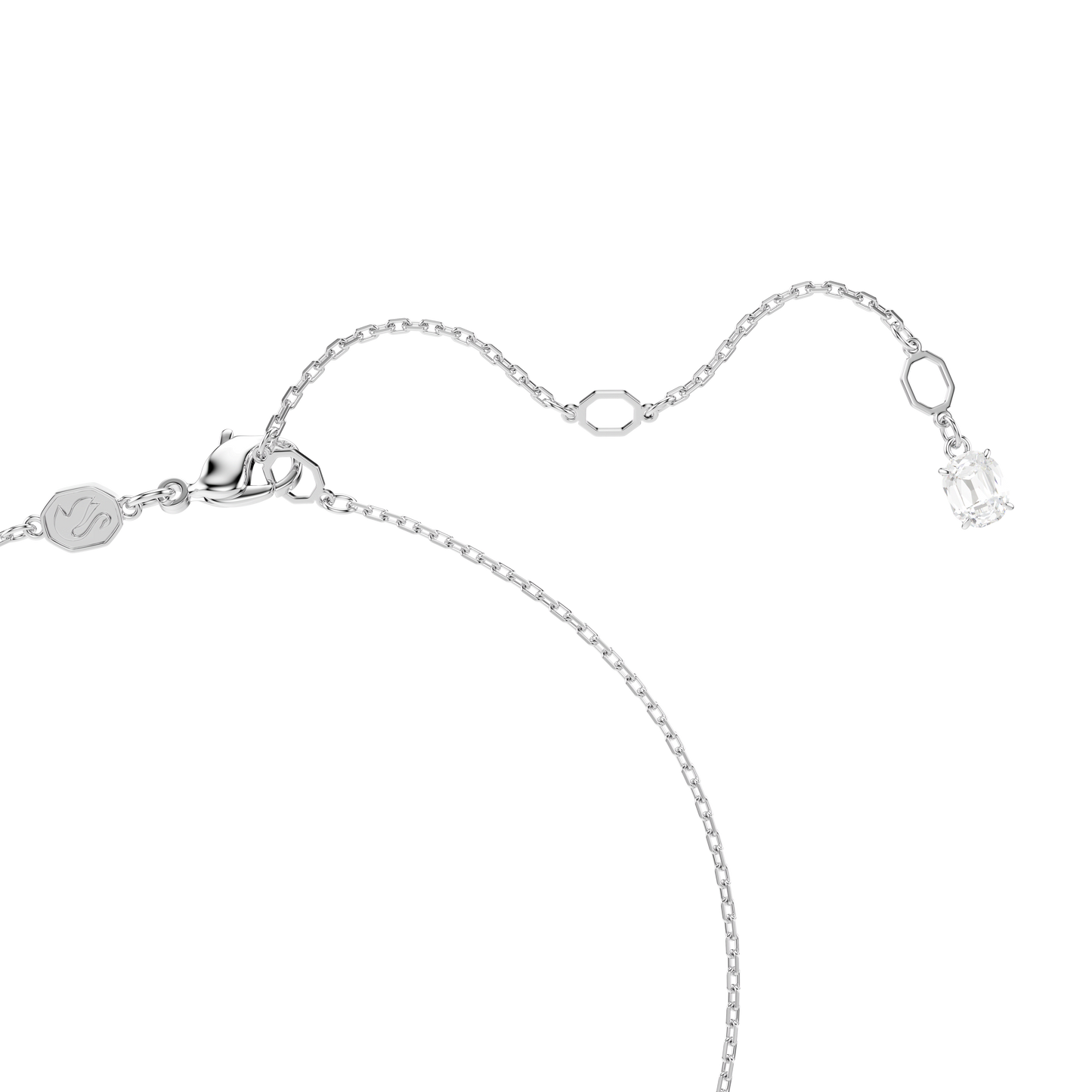 Swan pendant, Swan, White, Rhodium plated 5723387
