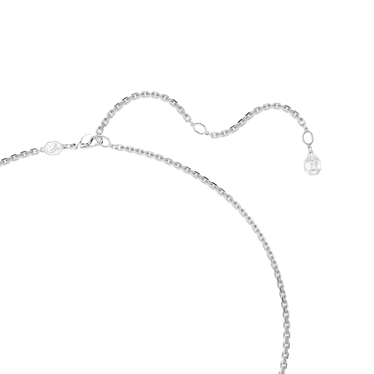 Millenia pendant, Octagon cut, White, Rhodium plated 5725768