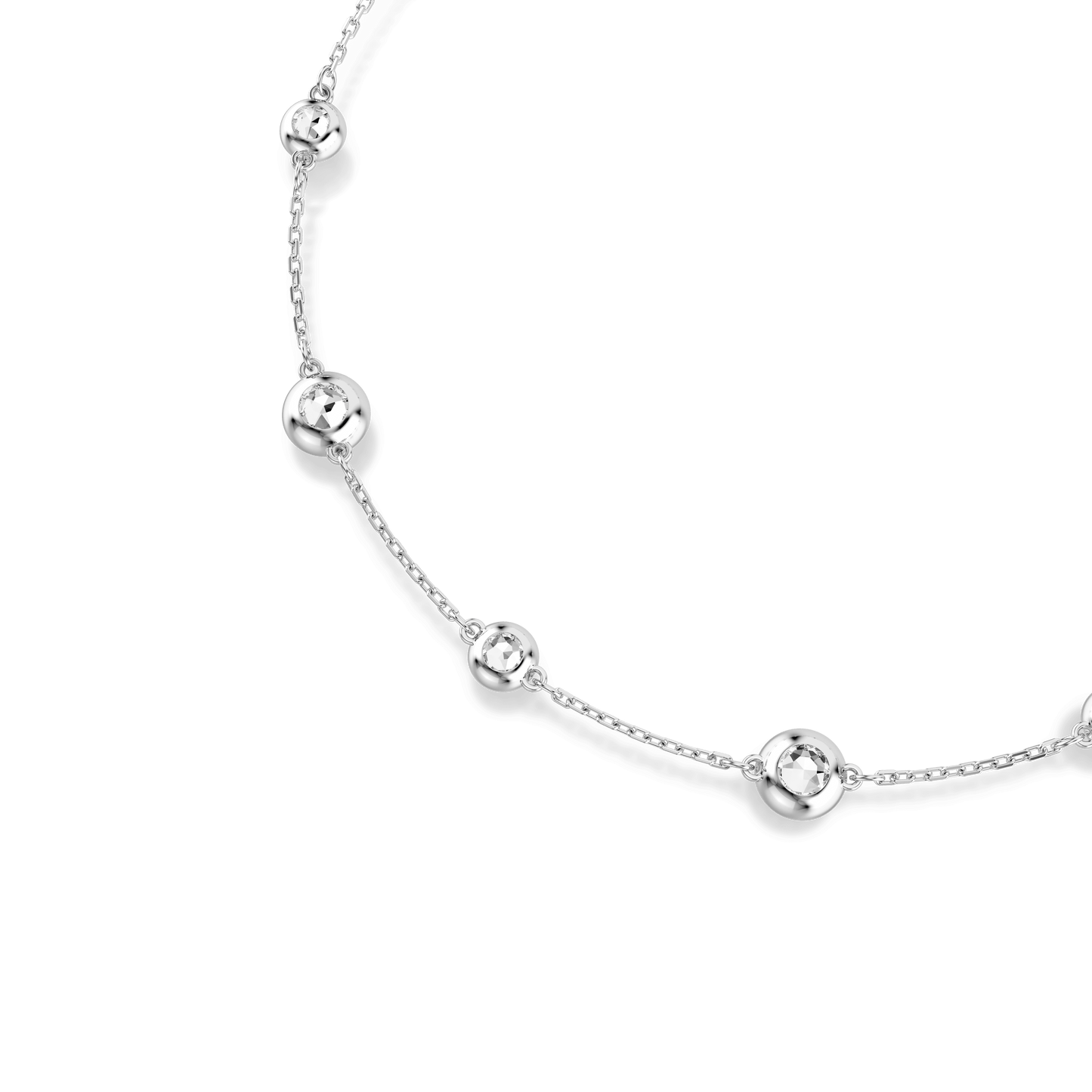 Una Angelic necklace, Round cut, Double sided motifs, White, Rhodium plated 5732275