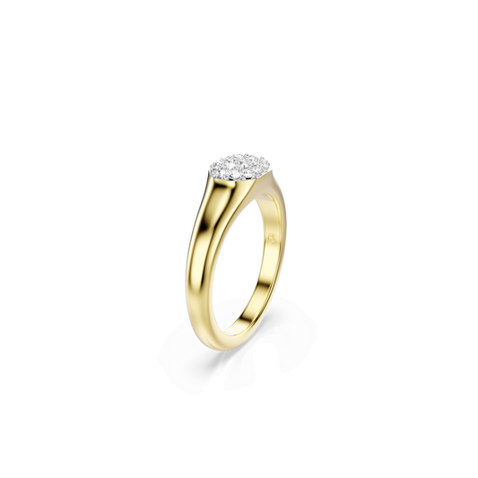 Dextera ring, Mixed cuts, White, Gold-tone plated