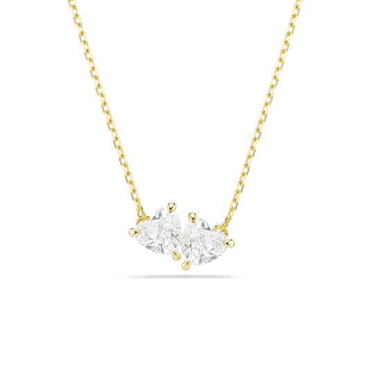 Mesmera necklace, Heart, White, Gold-tone plated 5733475