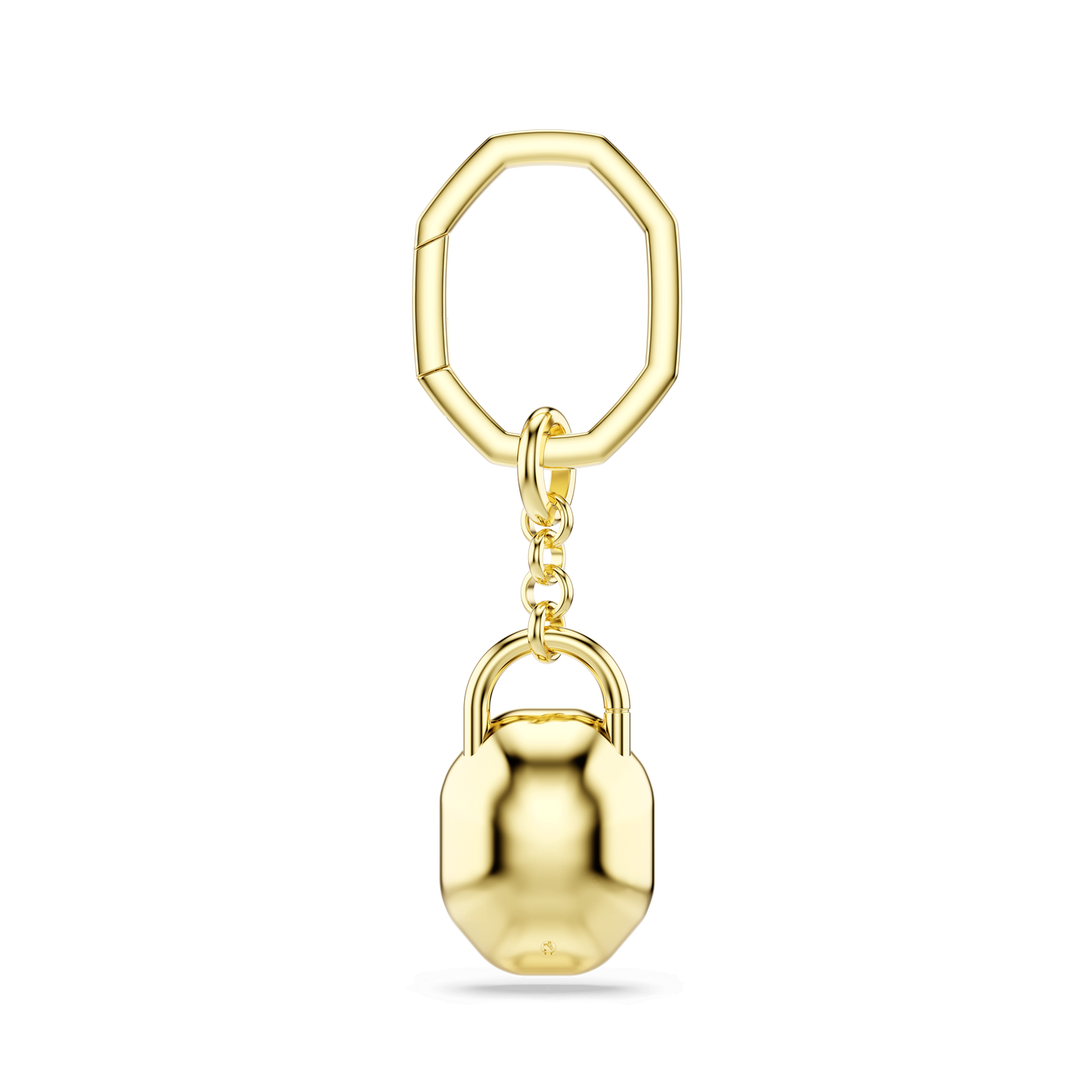 Key ring, Oval cut, White, Gold-tone plated 5733765